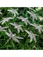 Гирлянда «Нить», 4.5 м, с насадками в виде стрекоз, IP44, 30 LED, 2 режима, солнечная батарея, тёмная нить, свечение тёплое белое