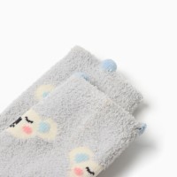 Носки детские махровые со стопперами MINAKU, серо-голубые, размер 10-12 см