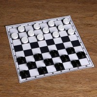 Шашки, поле винил, 30×30 см, d=3 см, h=0.9 см