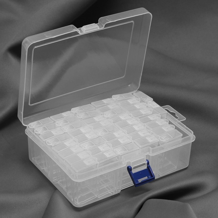Органайзер для хранения мелочей, 42 баночки, 18×11.8×5.8 см, прозрачный