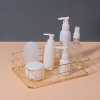 Органайзер для хранения косметических принадлежностей «РАФАЭЛЬ», 24.5×16.5×6.5 см, цвет золотистый