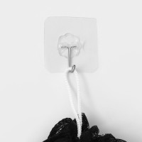 Крючок самоклеящийся Доляна, 5,6×5,6×2 см, прозрачный