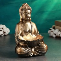 Копилка "Будда с лотосом" бронза, 28см