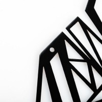 Панно металлическое "Перья" черное, набор 3 шт., 38,5 на 10 см