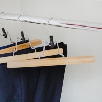 Вешалка для брюк и юбок Доляна, 25×16.5 см, зажим, светлое дерево