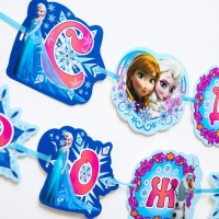 Гирлянда на ленте "С Днем Рождения!", длина 270 см, Холодное сердце