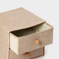 Короб для мелочей LaDо́m «Франческа», 2 выдвижных ящика, 22×22×20.5 см, бежевый