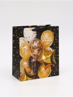 Пакет подарочный ламинированный, упаковка, «С Днём Рождения», ML 25×21×11.5 см