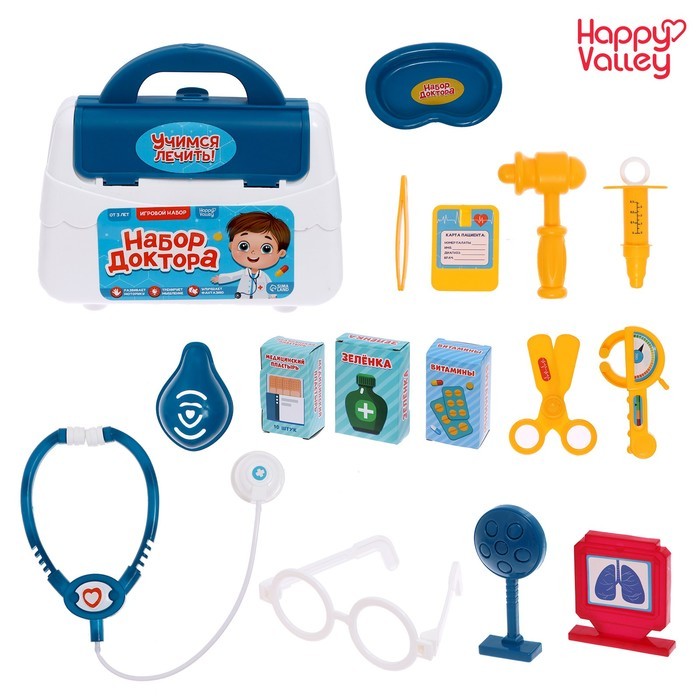 Игровой набор доктора «Учимся лечить» в чемодане,15 предметов
