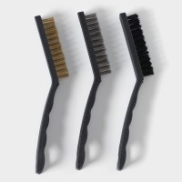 Набор щёток универсальных Доляна, 3 шт., 21×2×2.5 см, рабочая часть 8.5×1.5×1.5 см, цвет чёрный