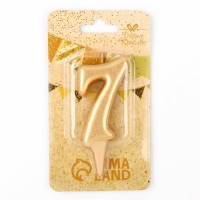 Свеча для торта «Цифра 7», золотая, 5.5 см