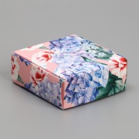 Коробка под бижутерию, упаковка, «Цветы», 7.5 х 7.5 х 3 см