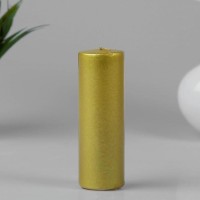 Свеча - цилиндр, 4х12 см, 20 ч, золото