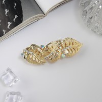 Заколка-автомат для волос "Эйвери" листья, 8,5 см, золото