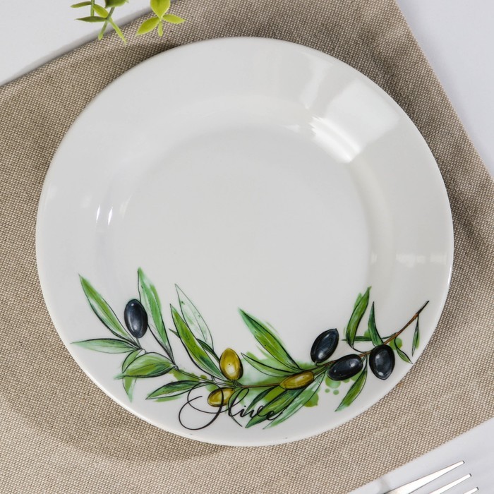 Тарелка мелкая «Оливки», d=17,5 см, гладкий край Тарелка мелкая «Оливки», d=17,5 см, гладкий край