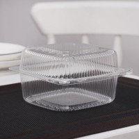 Контейнер одноразовый с неразъёмной крышкой ПР-К9 М, 350 мл, прозрачный 13×13×7,8 см, 550 шт/уп