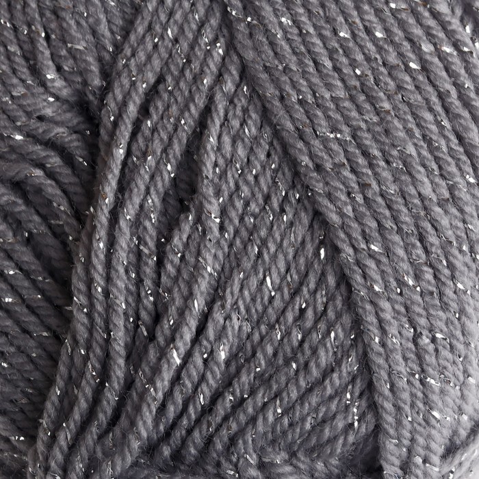 Пряжа "Праздничная" 48% кашмилон (ПАН), 48% акрил, 4% метанит 160м/50гр (168 св.серый)