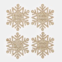 Набор для декора столовых предметов «Снежинка», 4 шт, цвет золото 6,5х7,5 см, 100% п/э, фетр 626098