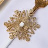 Набор для декора столовых предметов «Снежинка», 4 шт, цвет золото 6,5х7,5 см, 100% п/э, фетр 626098