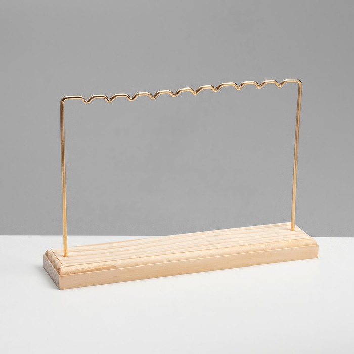 Подставка под серьги , 1 ярус, на 5 пар серёг, 21.7×5×12, цвет золото