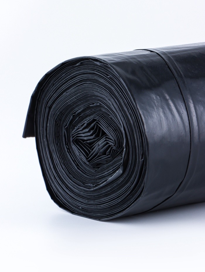 Мешки для мусора в рулоне 300 л, черные, ПВД, толщина 60 мкм, 10 штук