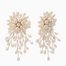 Серьги жемчуг «Россыпь в цветке», белые в золоте