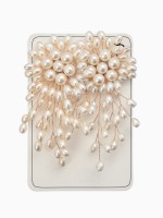 Серьги жемчуг «Россыпь в цветке», белые в золоте