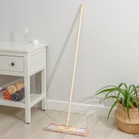 Швабра для мытья пола плоская Доляна, телескопическая ручка, насадка букля, 43×14×124 см