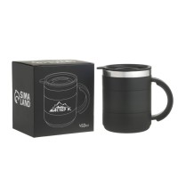 Термокружка "Мастер К" Поход, 450 мл, с ручкой, сохраняет тепло 2 ч, 11 х 8 см, черная