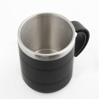 Термокружка "Мастер К" Поход, 450 мл, с ручкой, сохраняет тепло 2 ч, 11 х 8 см, черная