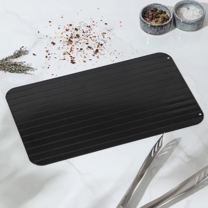 Противень для разморозки продуктов Доляна, 35,5×20,5 см, цвет чёрный Противень для разморозки продуктов Доляна, 35,5×20,5 см, цвет чёрный