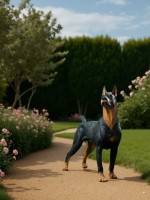 Садовая фигура из полистоуна «Собака Доберман», 45×19×46 см