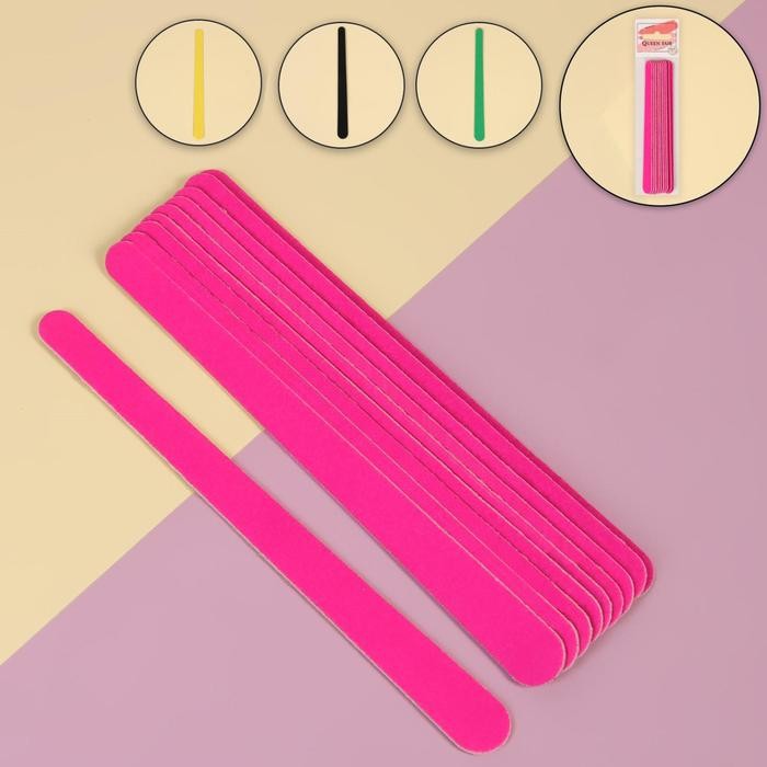 Пилки-наждаки на деревянной основе, абразивность 200/200, 13 см, 10 шт, цвет МИКС