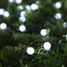 Гирлянда «Нить», 4.5 м, с насадками в виде шариков, IP44, 30 LED, 2 режима, солнечная батарея, тёмная нить, свечение белое