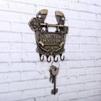 Ключница настенная подкова «Счастья и удачи», 11×12.5 см