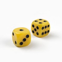 Кубики игральные "Время игры", 1.6 х 1.6 см, набор 2 шт, желтые