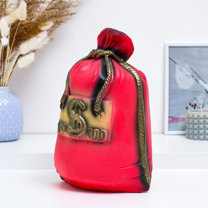 Копилка "Мешок сто тысяч" красный, 14х22х32см Копилка "Мешок сто тысяч" красный, 14х22х32см