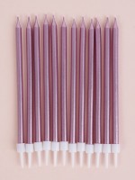 Свечи для торта «Ройс», 12 шт., розовый металлик