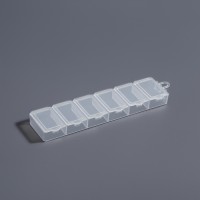 Органайзер для хранения мелочей, 6 ячеек, 14×3.5×1.3 см, прозрачный