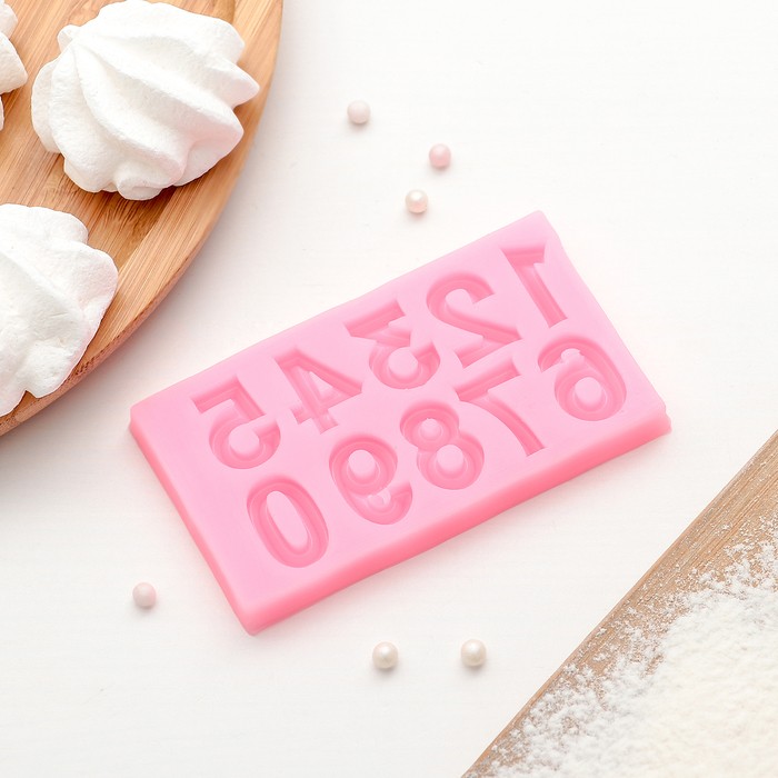 Молд «Цифры с объёмом», 10×5,7×0,7 см, цвет МИКС