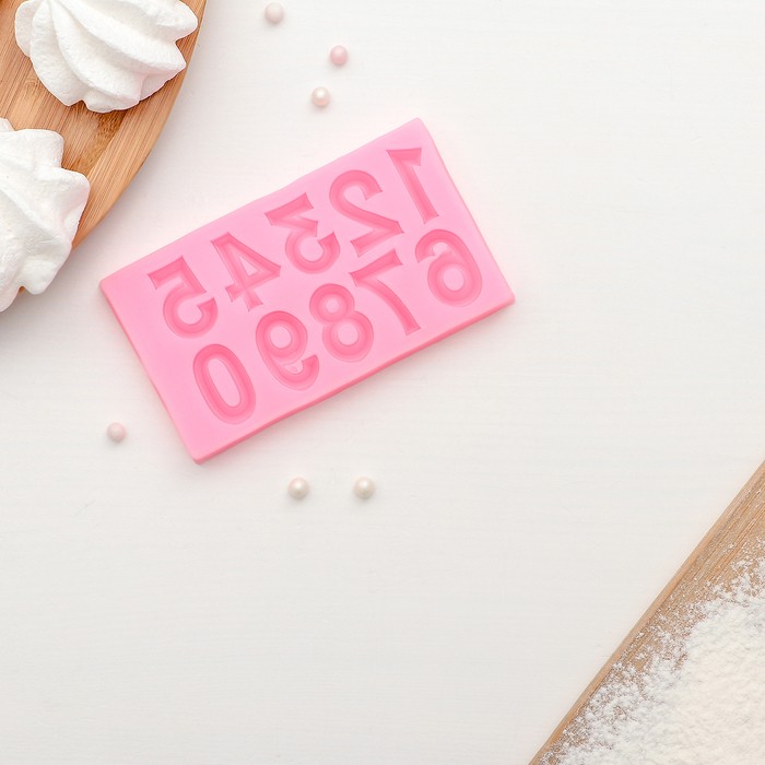 Молд «Цифры с объёмом», 10×5,7×0,7 см, цвет МИКС