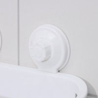 Держатель для ванных принадлежностей на вакуммных присосках, 30×12×17 см, цвет белый