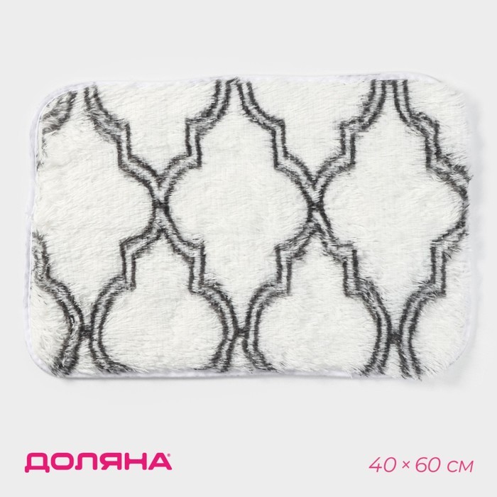 Коврик Доляна «Вензель», 40×60 см, белый