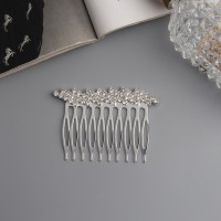 Гребень для волос QF «Медея», полосы диагональ, 6×4.5 см, серебро