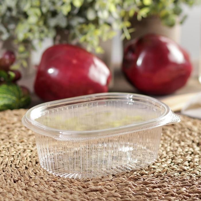 Контейнер одноразовый с неразъёмной крышкой ИПР-500 «АВС», 500 мл, 15,9×13×5,5 см, цвет прозрачный