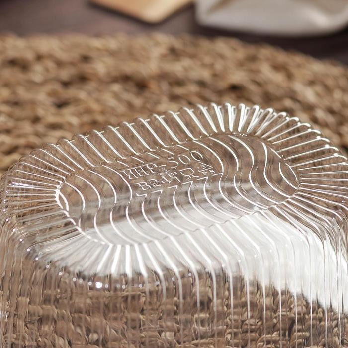 Контейнер одноразовый с неразъёмной крышкой ИПР-500 «АВС», 500 мл, 15,9×13×5,5 см, цвет прозрачный