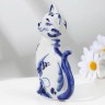 Сувенир «Кошка Улыбка», 10х5х13 см, гжель