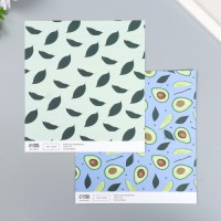 Бумага для скрапбукинга двусторонняя "Авокадо" плотность 180 гр 30,5х32 см