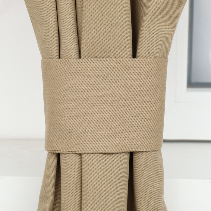 Комплект штор д/кухни с подхватами Этель Kitchen, цв. бежевый, 150х180 см - 2 шт