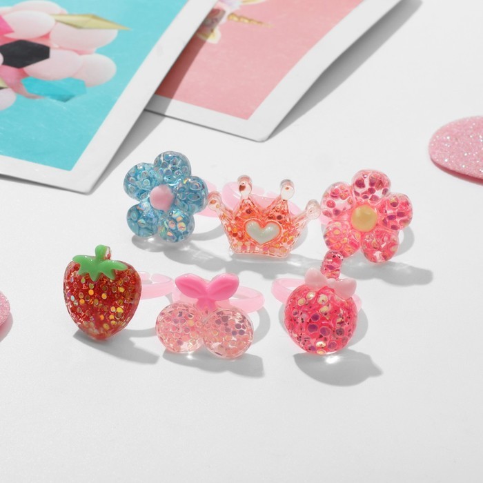 Кольцо детское Выбражулька «Для принцессы», форма МИКС, цветное, безразмерное